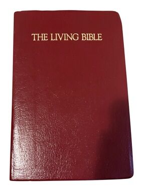 VTG THE LIVING BIBLE PARAPHRASED RED LEATHERETTE 1971 TYNDALE GOLD EDGE Red 1987